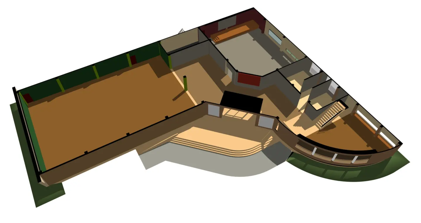 3d deck design of the exterior on the house