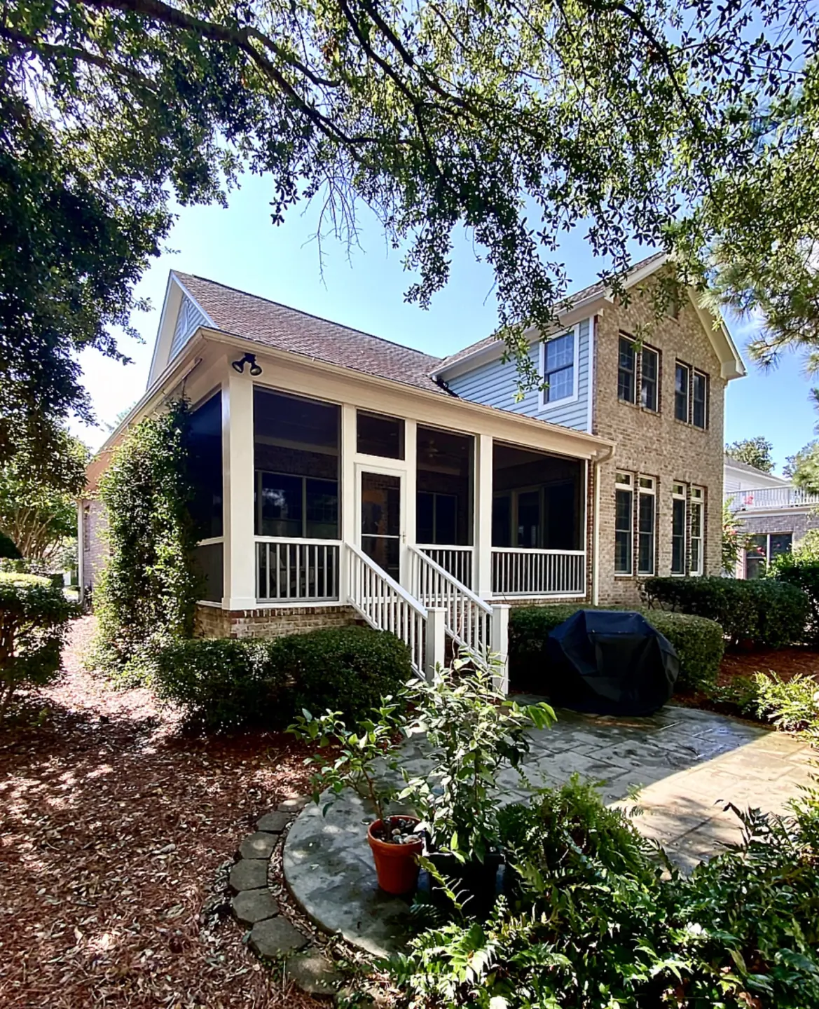 Custom patio with screened in porch in wilmington nc