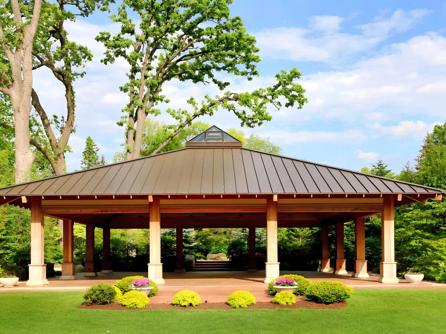 Modern pavilion with overlooking view in wilmington nc
