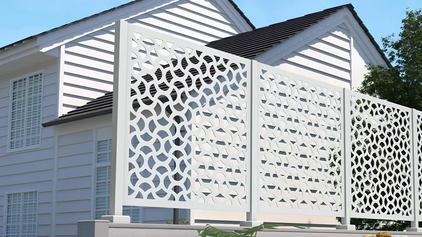 Privacy wall mount close up seashell white in wilmington nc